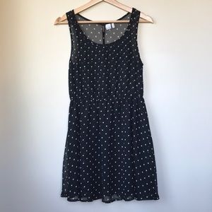 Sheer polka dot mini dress